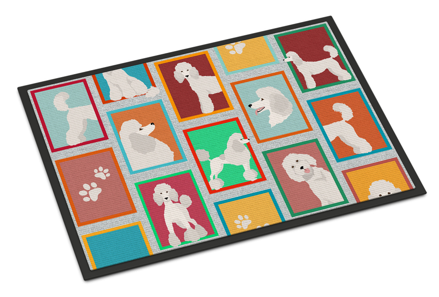 Lots of White Standard Poodle Doormat